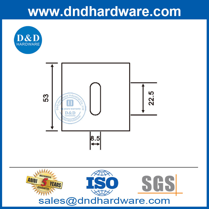Door Handle Escutcheon Stainless Steel 304 Square Rosette Escutcheons-DDES014