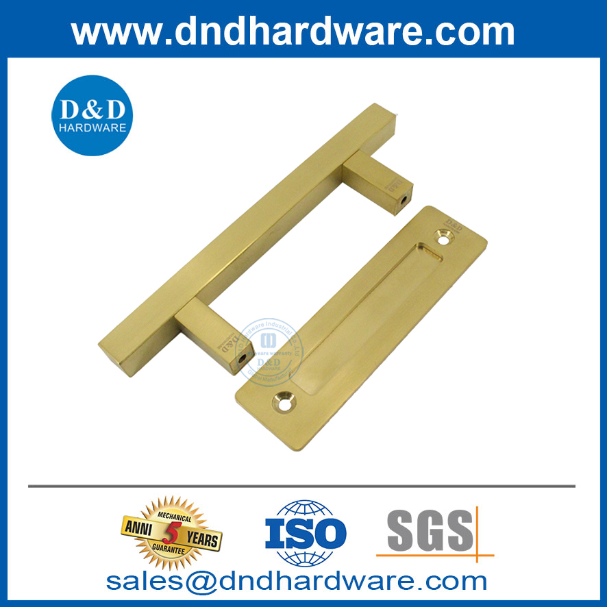 Gold Square Barn Door Handle Push Light Sliding Door Handle Carbon Steel -DDBD104