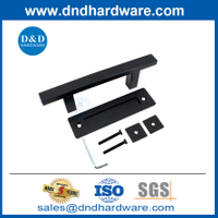 Black Heavy Duty Steel Sliding Door Handle Barn Door Pull and Flush Hardware-DDBD103