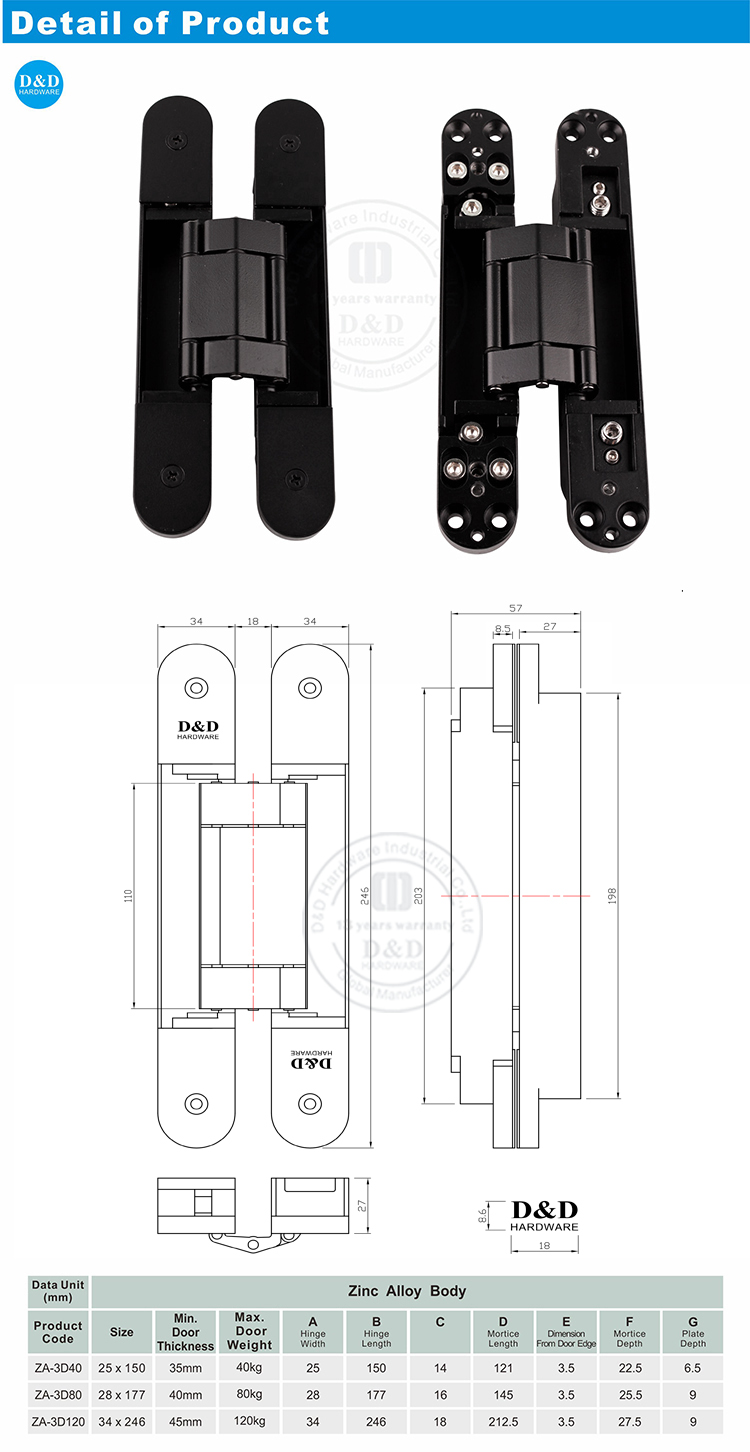 Fire Door Hidden Hinge