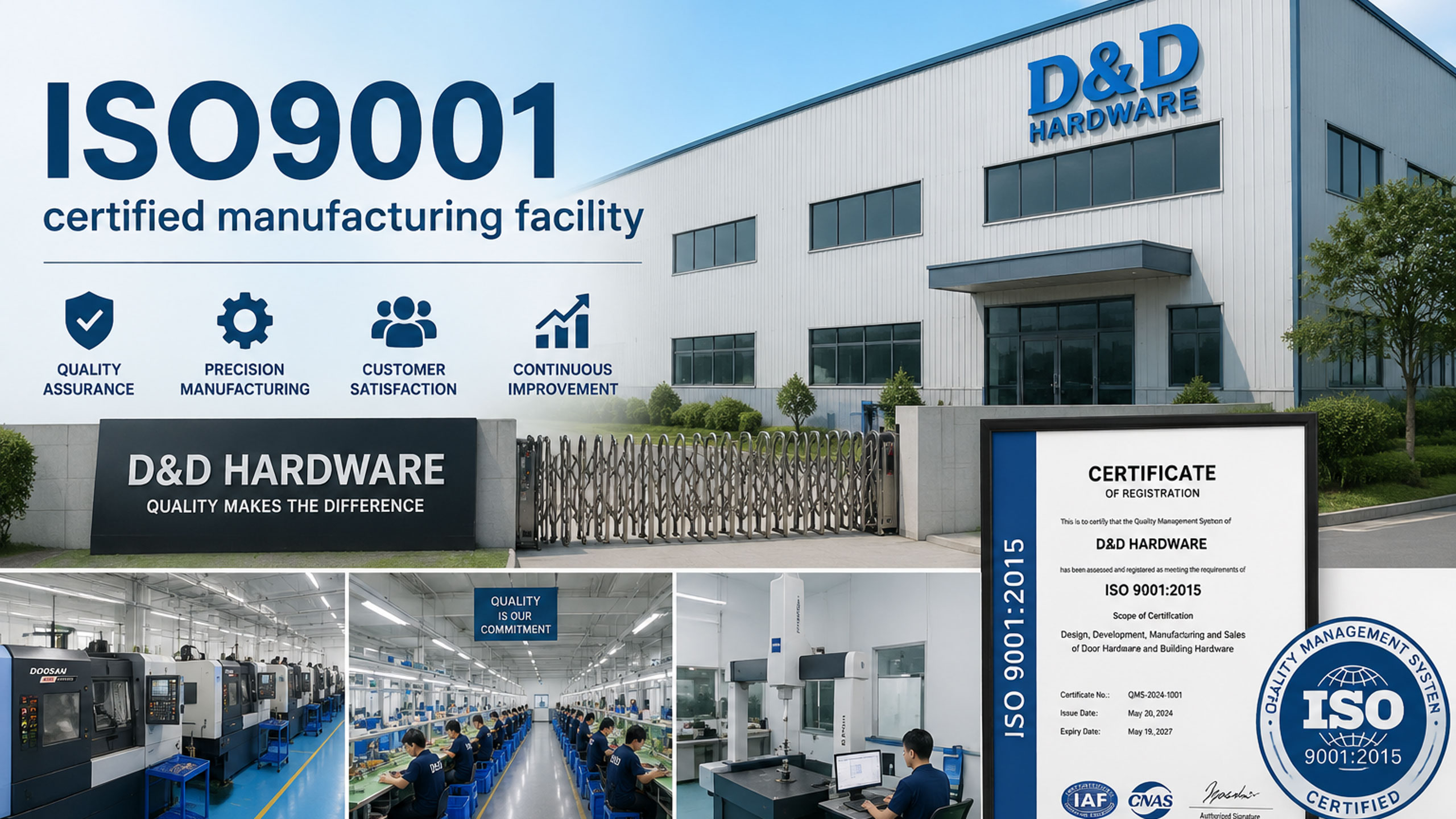 D&D HARDWARE's ISO9001 certified manufacturing facility
