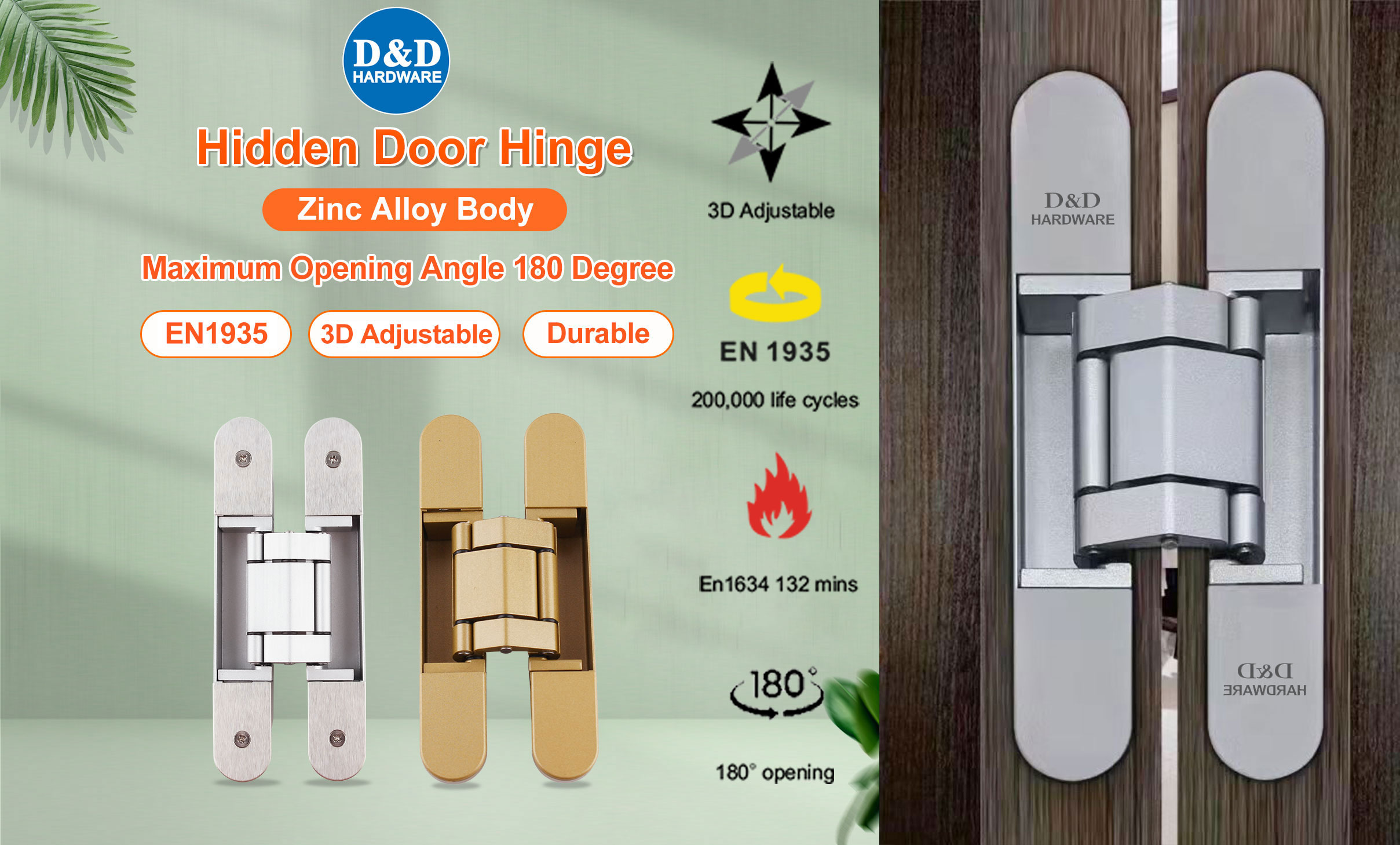 Heavy Duty Concealed Door Hinge for Internal Door