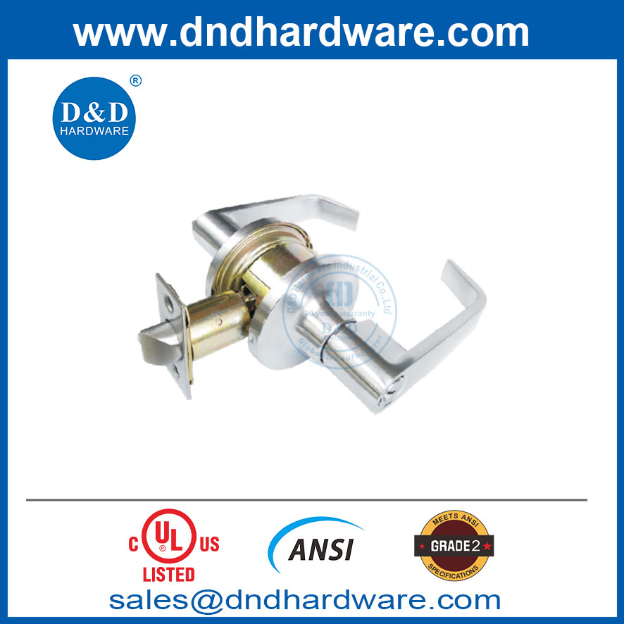 UL Listed ANSI Grade 2 Tubular Lever Lockset for Commercial Doors-DDLK030