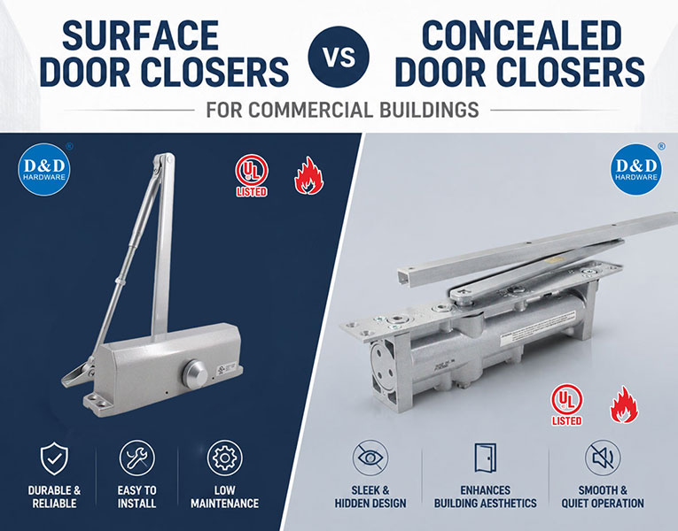 Surface vs. Concealed Door Closers for Commercial Fire Doors