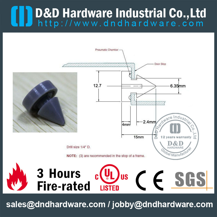 Rubber Door Silencer for Interior Metal Door 