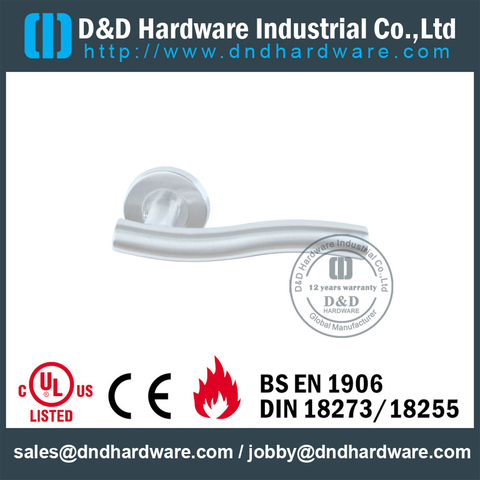 Grade 201 Tubular Fire Rated Hollow Lever Door Handle for Front Metal Door -DDTH007