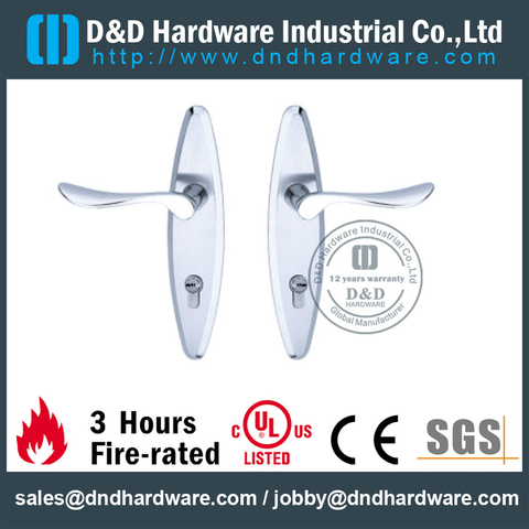 Stainless Steel 304 Solid Die-casting Handle with Plate for Wooden Door-DDLP002