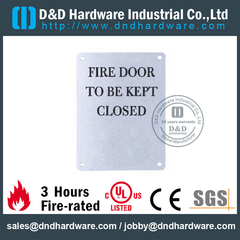 SS304 Square Fire Door Signature Plate 130x170mm for Fire Resisting Doors -DDSP010