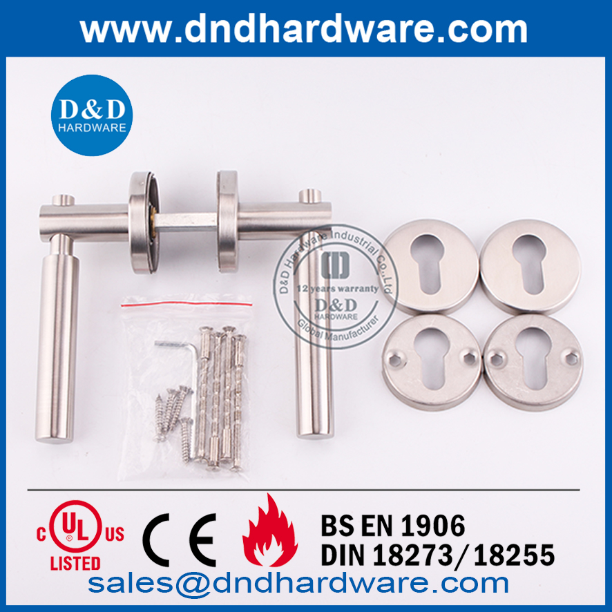 Grade 316 Satin Mixed with Polish Finish Lever Door Handle-DDSH034