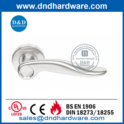 SS304 Round Rose Lever Door Handle for Wooden Door-DDSH025