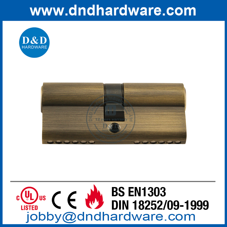 Solid Brass Antique Brass Euro Double Cylinder Lock-DDLC003
