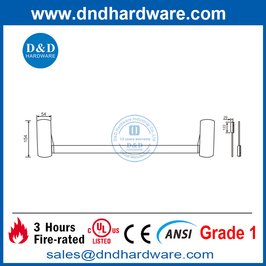 Stainless Steel 304 Single Panic Bolt Emergency Door Push Bar-DDPD022