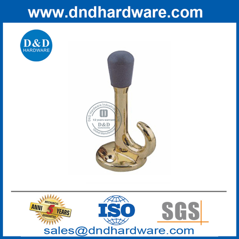 Zinc Alloy Wall Mounted Door Stop with Hook for Outside Door-DDDS020