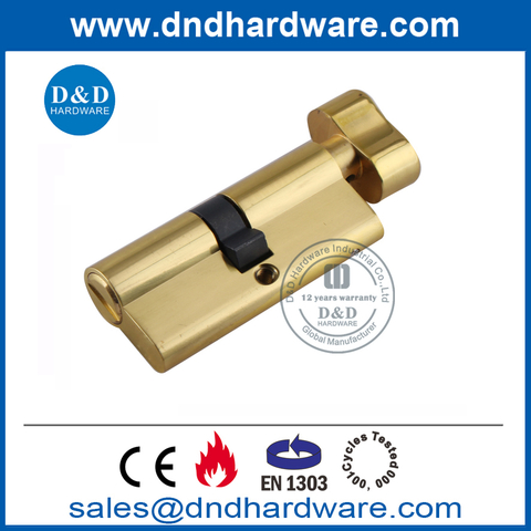Polished Brass Best Thumb Turn Euro Cylinder for Washroom-DDLC007