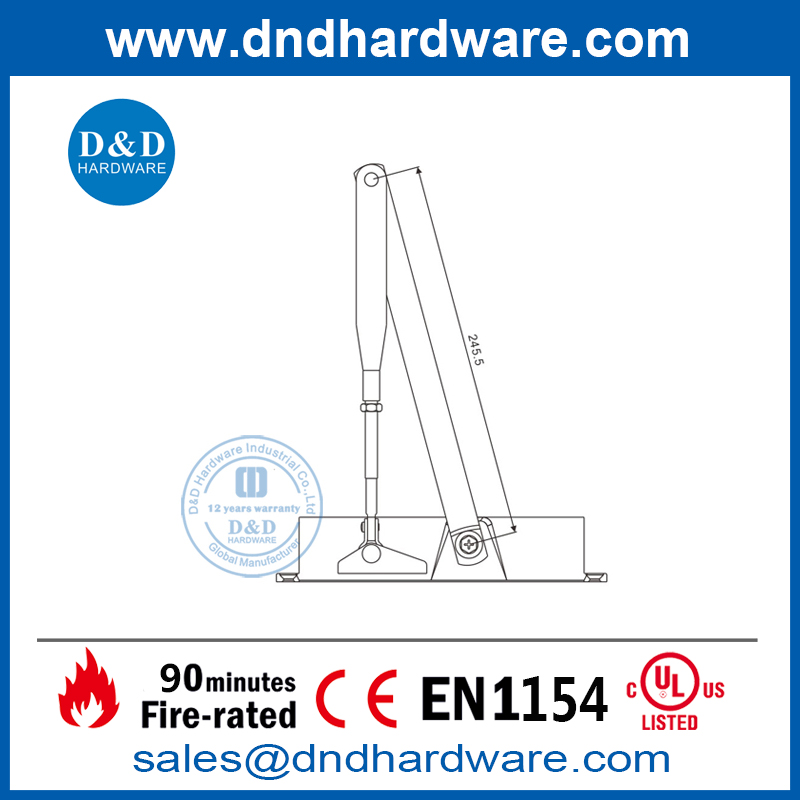 BS EN1154 Fire Proof Hydraulic Automatic Quiet Door Closer-DDDC007