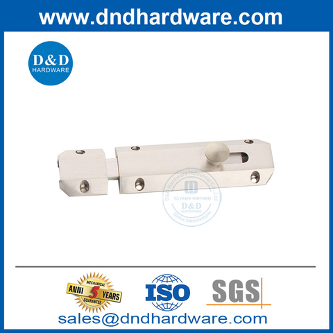 4 Inch SN Finish Brass Barrel Bolt in Surface Mounted-DDDB017