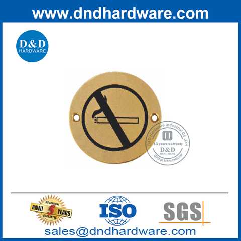 316 Stainless Steel No Smoking Round Type Sign Plate-DDSP008