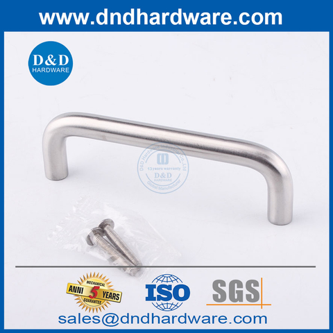 304 Stainless Steel D Shape Silver Furniture Handle for Cupboard-DDFH003