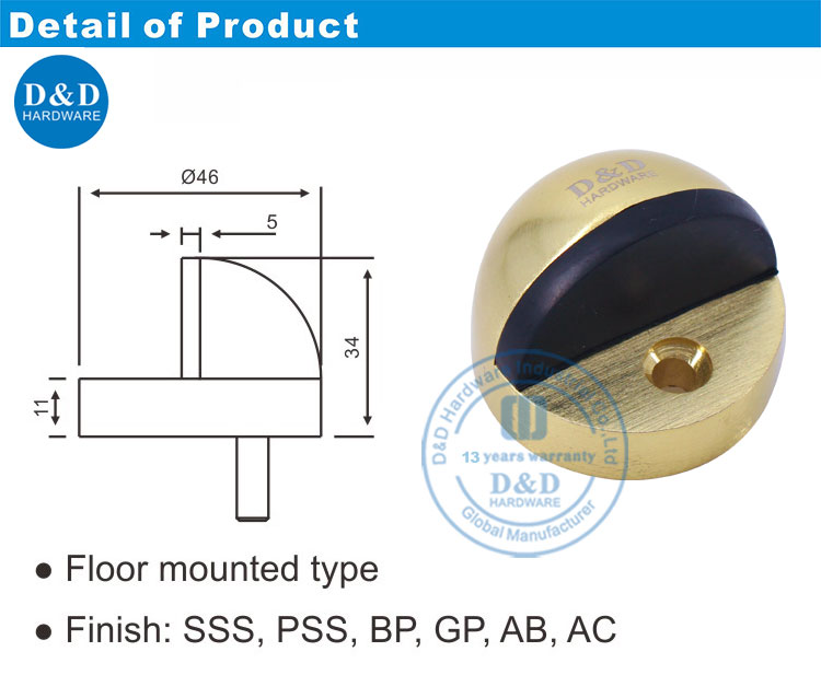 Zinc Alloy Door Stop-DDDS002