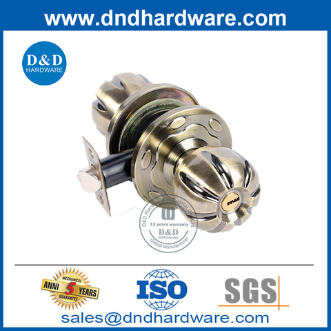 Antique Brass Zinc Alloy Front Door Lockset in Zinc Alloy for House-DDLK039