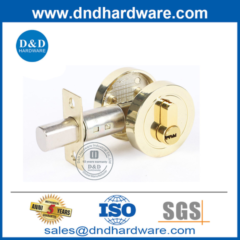 Zinc Alloy PVD Entry Door Lock Deadbolt with Cylinder Hole-DDLK022