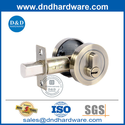 Zinc Alloy AB Round Door Knob Deadbolt Locked from Inside-DDLK027
