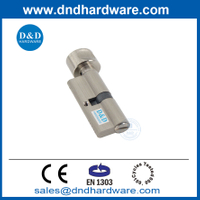 EN1303 Satin Nickel Solid Brass Bathroom Door Lock Cylinder for European-DDLC001
