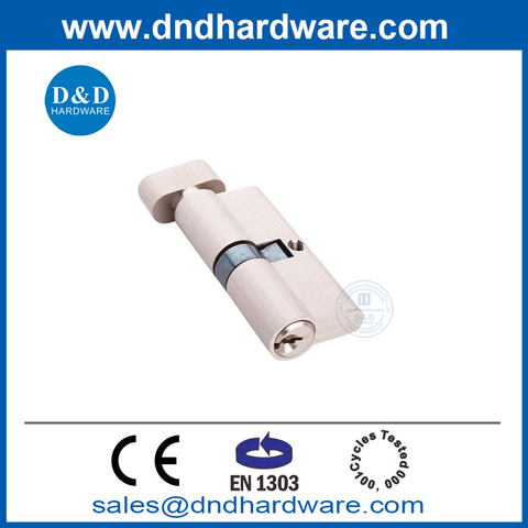 BS EN1303 5 Pin Euro Door Lock Cylinder Satin Nickel Security Lock Cylinder-DDLC004