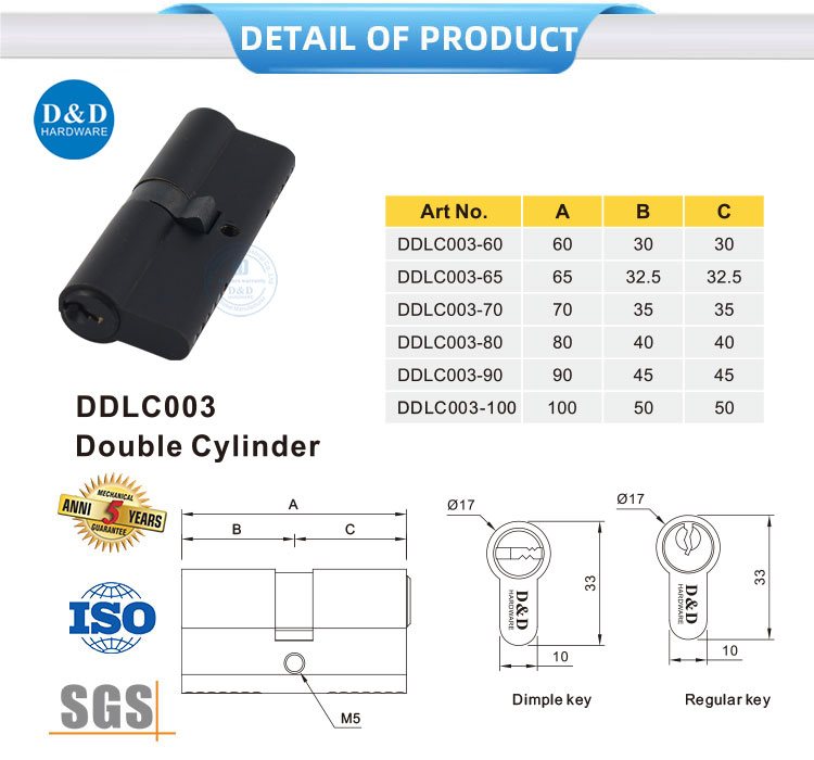 Double Keys Lock Cylinder