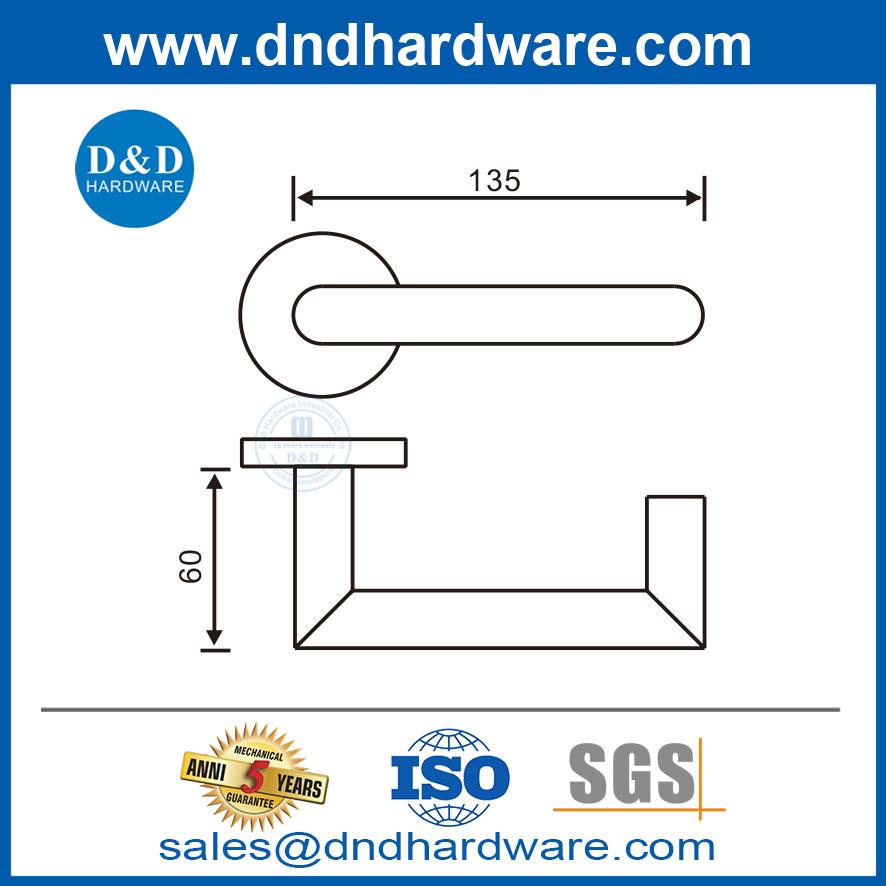 Modern Bedroom Door Handles Stainless Steel External Door Handles-DDTH027