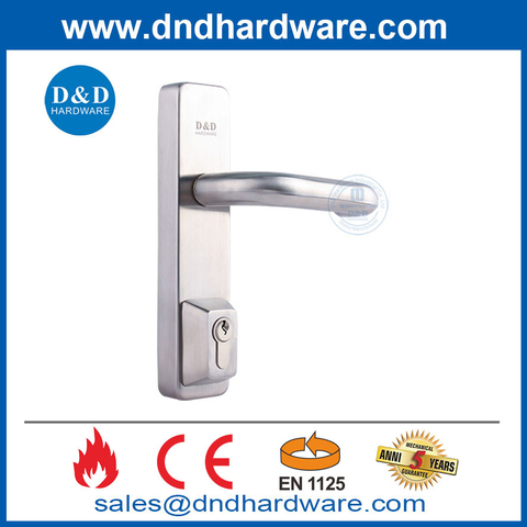 CE EN1125 Stainless Steel Fire Rated Lever Trim with Lock for Panic Bar-DDPD015