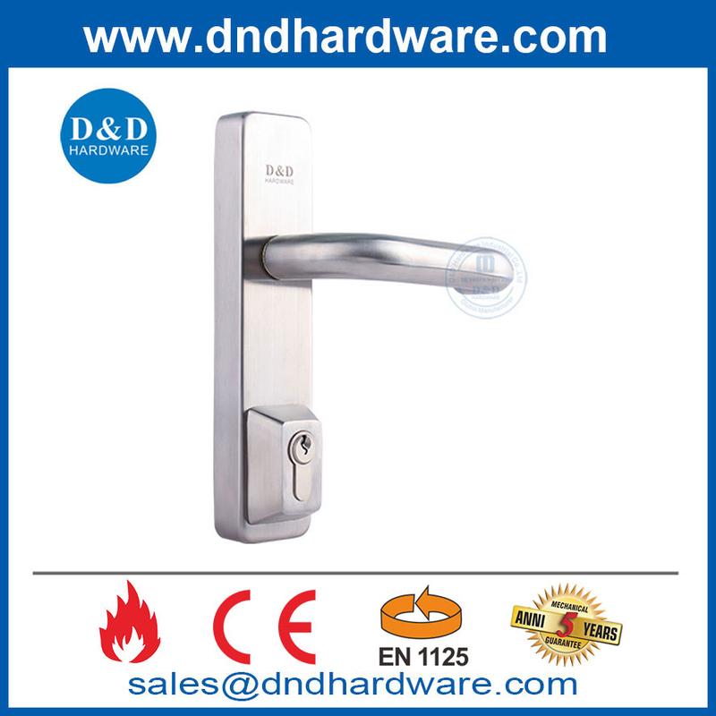 CE EN1125 Stainless Steel Fire Rated Lever Trim with Lock for Panic Bar-DDPD015