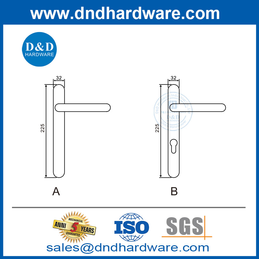 Door Handle Plate Stainless Steel Narrow Oval Plate Bedroom Door Lever Handle-DDNP001