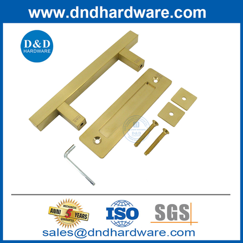 Gold Square Barn Door Handle Push Light Sliding Door Handle Carbon Steel -DDBD104