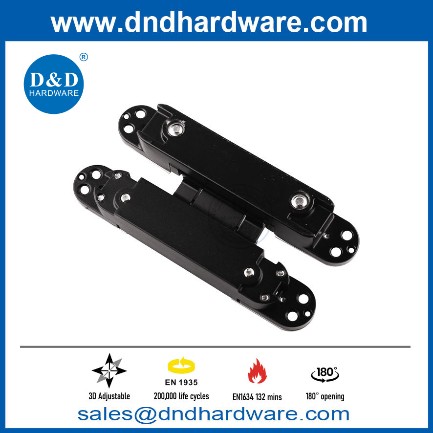 EN1935 Zinc Alloy Black 3D Fire Concealed Door Hinge with Sanding Cover-DDCH008-G40