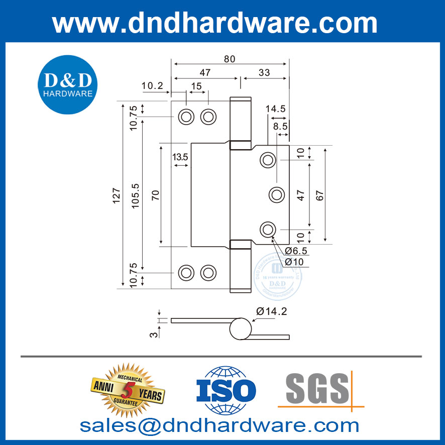 Stainless Steel Flush Hinge