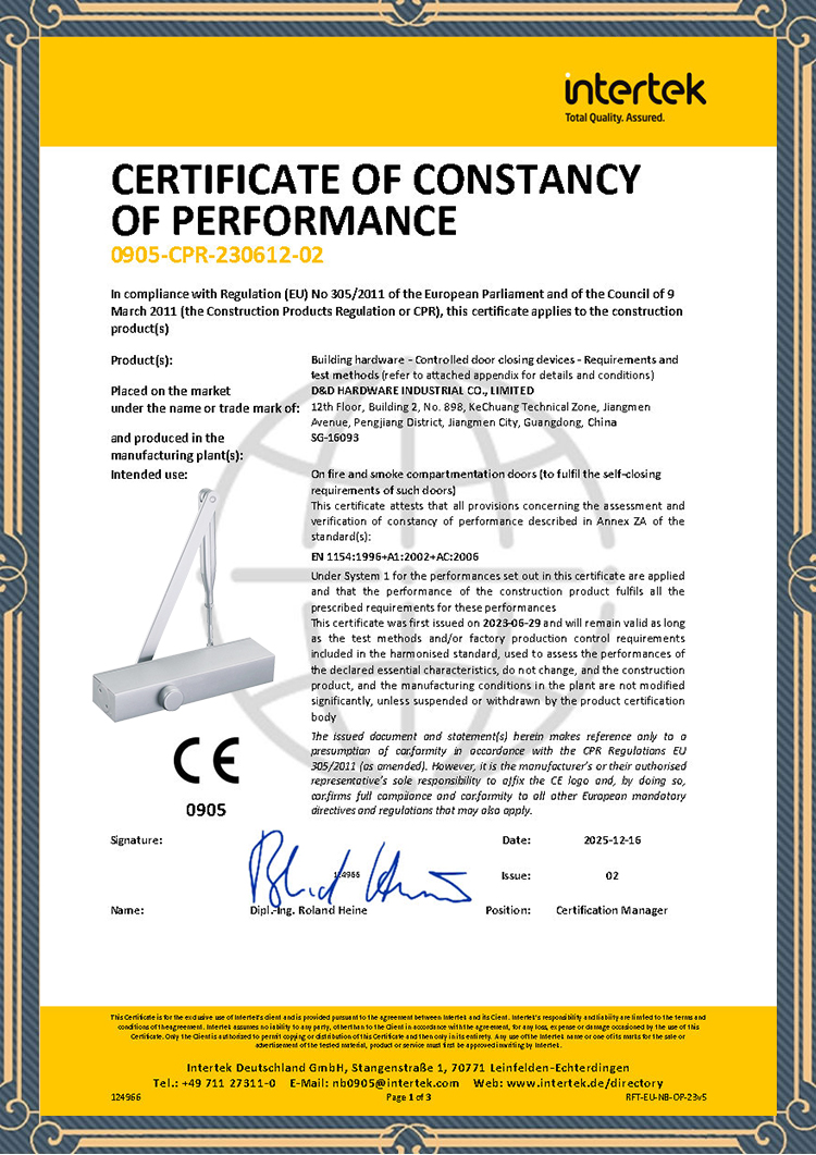 CE door closer