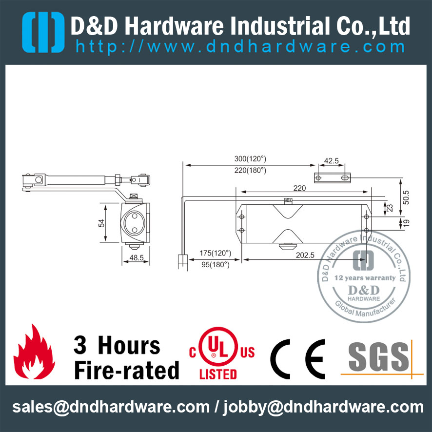 High Quality Security Door Closer Fire Resistant for Sliding Steel Door with CE -DDDC007
