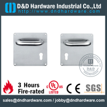 Stainless Steel 304 Lever Handle Euro Profile on Square Plate 170x170mm for Steel Door -DDTP001