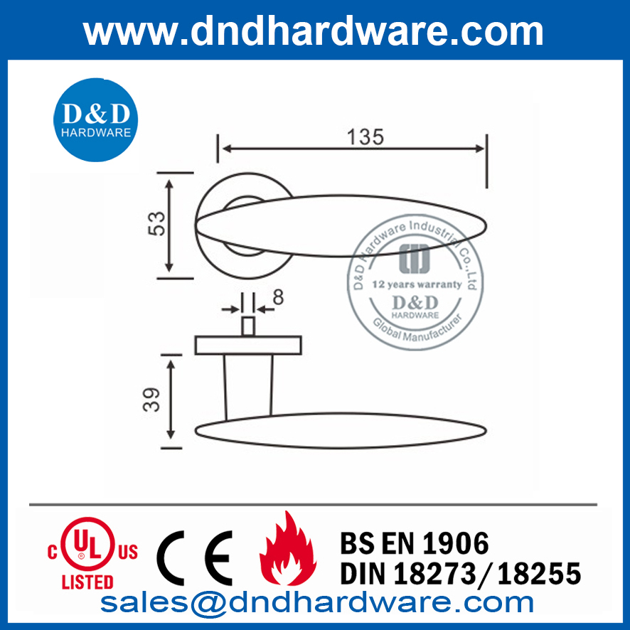Pretty Design Commercial Exterior Door Lever Handle-DDSH021