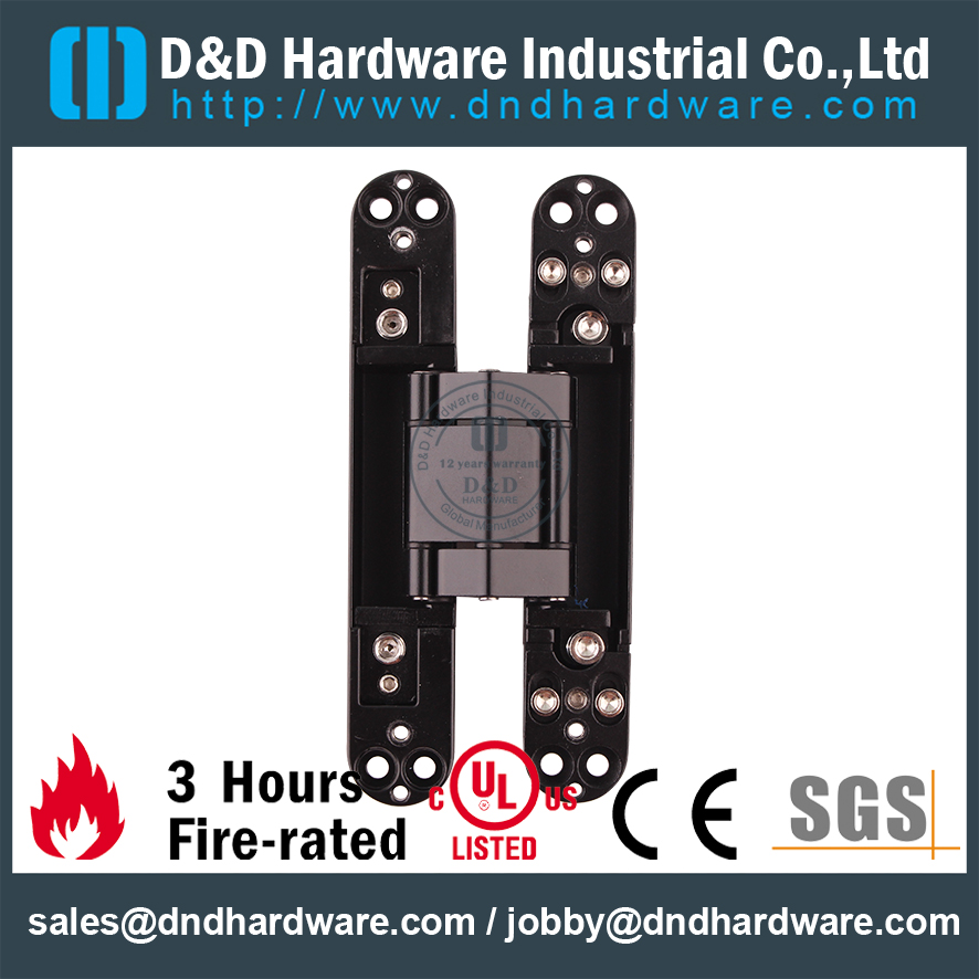 180 degree Black Sanding lid heavy duty 3D Adjustable Concealed Hinge for metal door-DDCH008-G40