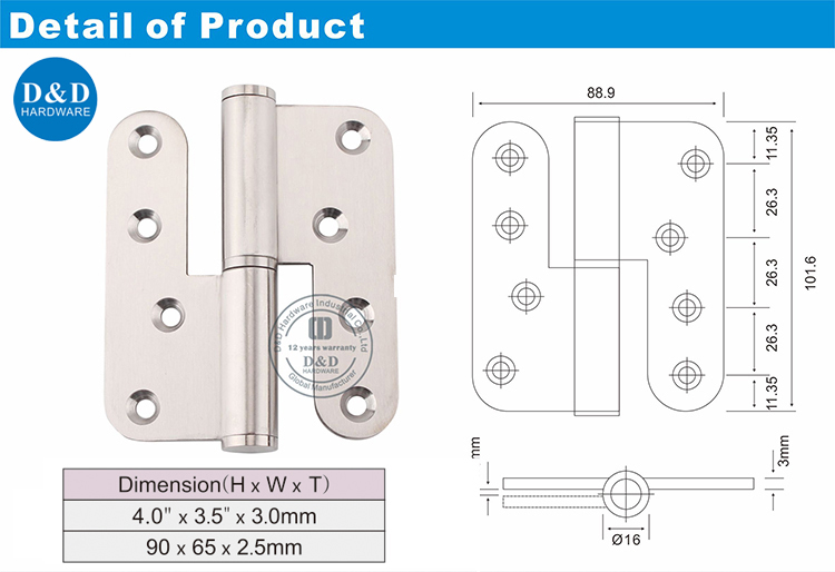 Stainless Steel Lift-off Door Hinge-D and D Hardware
