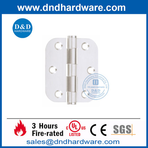Silver Stainless Steel Hinge with Round Corner-DDSS047