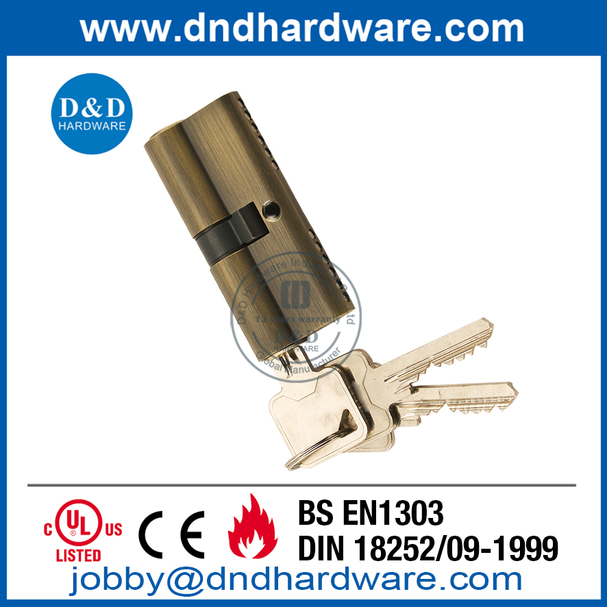 Solid Brass Antique Brass Euro Double Cylinder Lock-DDLC003