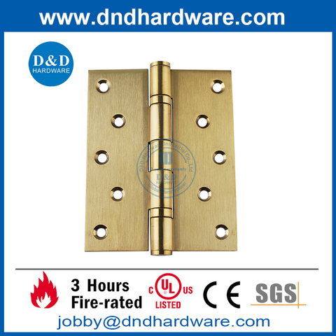 UL SS304 Fire Rated 2BB Polished Brass Stain hinge Door Hinge-DDSS007-FR-5x4x3mm