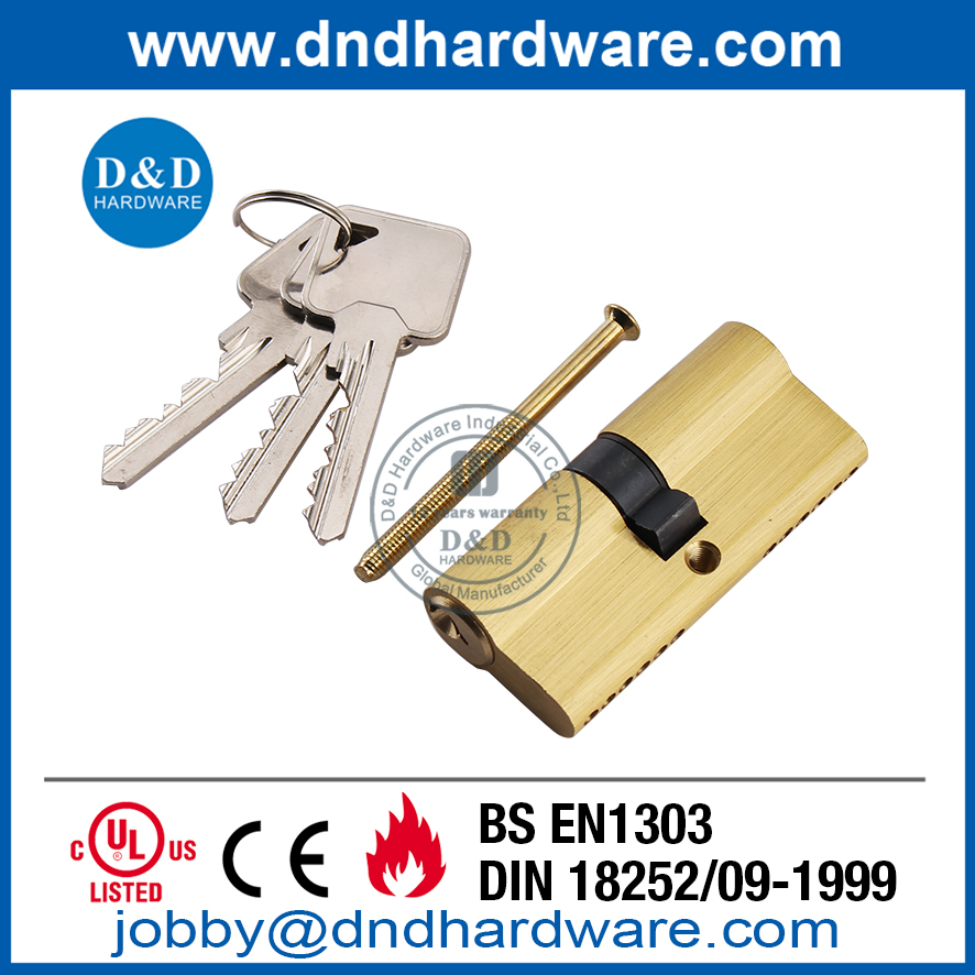 EN 1303 Solid Brass Stain finish double door cylinder Lock-DDLC003