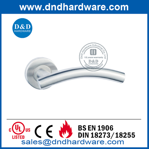 Stainless Steel Grade 4 Silver Lever Door Handle for Bedroom Door-DDTH005