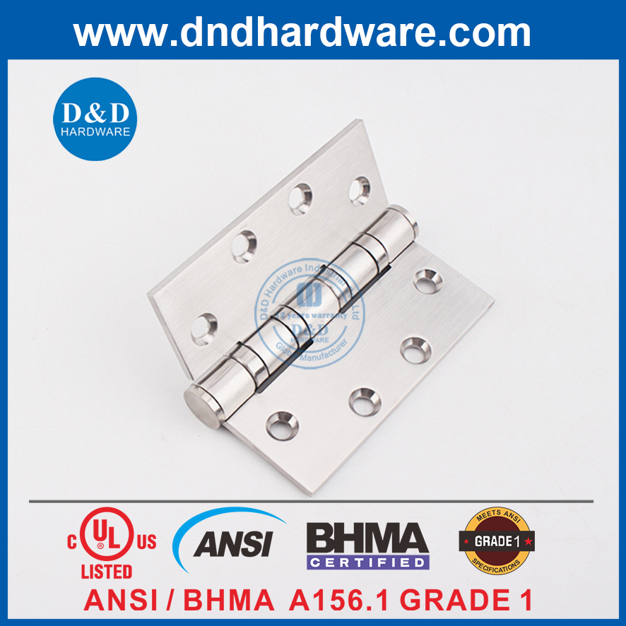 ANSI / BHMA Fire Rated Hinge SS304 UL 4 BB Butt Hinge- 4.5x4.5x4.6mm-4BB