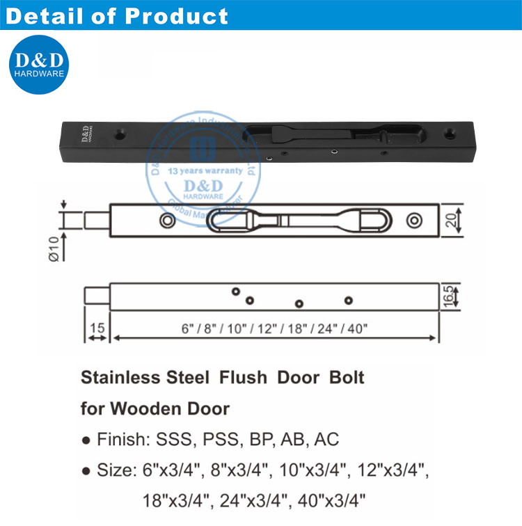 manual flush bolt