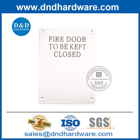 1.5mm Thick Fire Door Signature Door Plate Stainless Steel Sign Plate-DDSP010